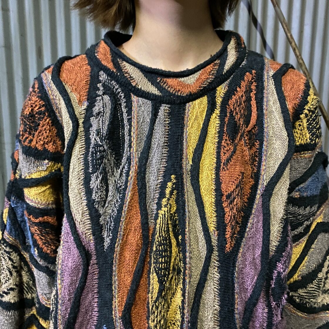 90年代 COOGI クージー CLASSIC 3Dニット セーター メンズM 古着 90s 