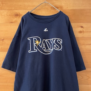 【majestic】MLB RAYS Tシャツ レイズ 背番号3 ロンゴリア ナンバリング XL ビッグサイズ US古着 アメリカ古着