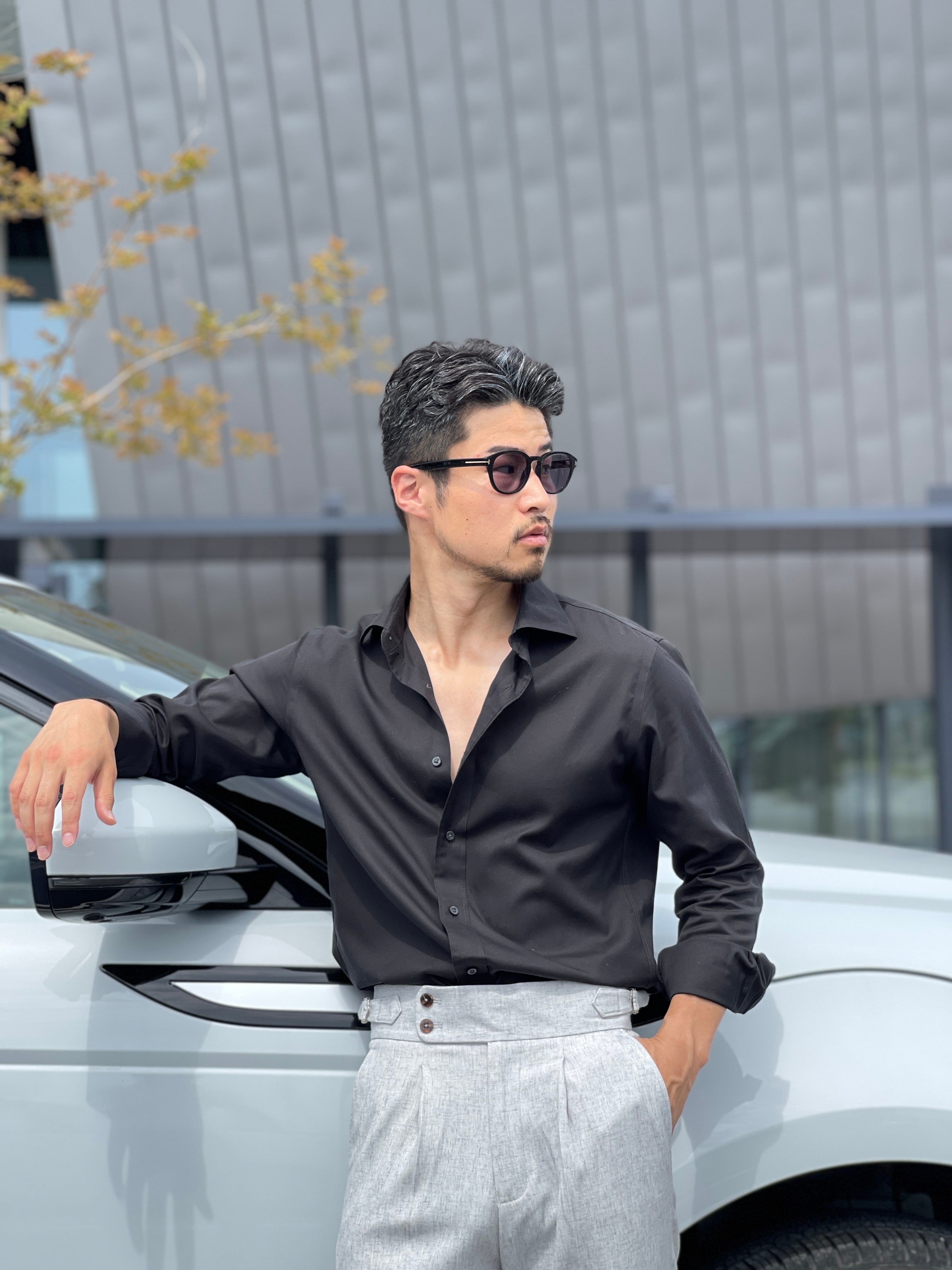 リネンブレンドベルトレススラックス | Wide Range