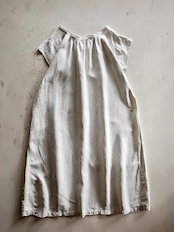 フランス 1900s リネン 貝たちの行進 とろり長いロングワンピースc アンティーク