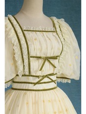 【0067】Green Ribbon Frill Princess Short Sleeve Dress