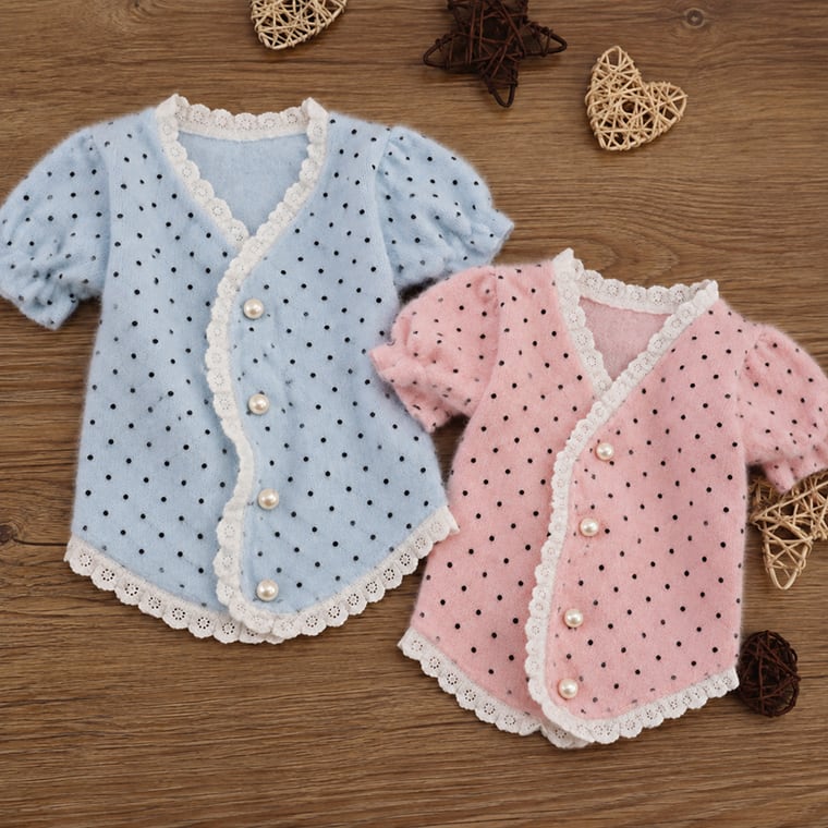 baby dot cardigan S ~ XL 2color / 犬服 秋冬 可愛い 犬の服 トップス ドッグウェア アンゴラ カーディガン もこもこ 暖かい 室内服 小型犬 中型犬 お揃い 韓国ワンコ服 アウター