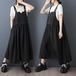 大きいサイズ サロペットワンピース 黒 ノースリーブ 夏秋　ゆったり