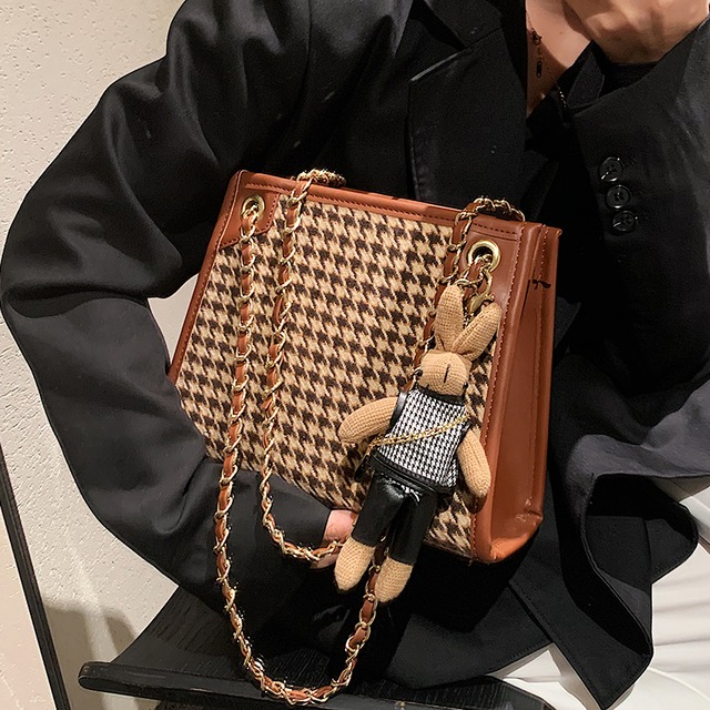 オータムウィンタースタンダードチェーン レトロ 秋物 冬物 トートバッグ メッセンジャーバッグ 手作りハンドバック59712322592