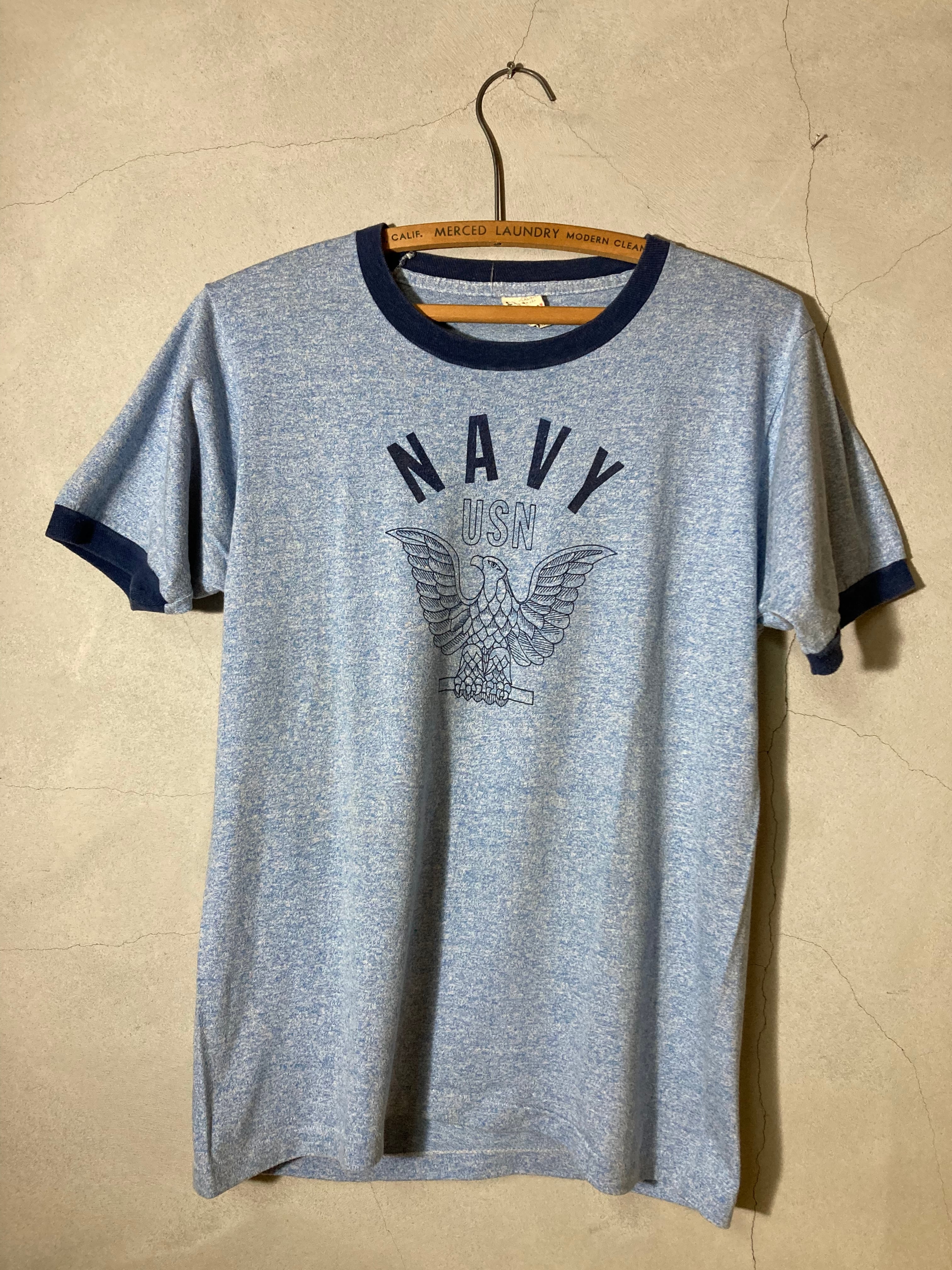 70s VINTAGE NAVY T-SHIRT (beady clothing)