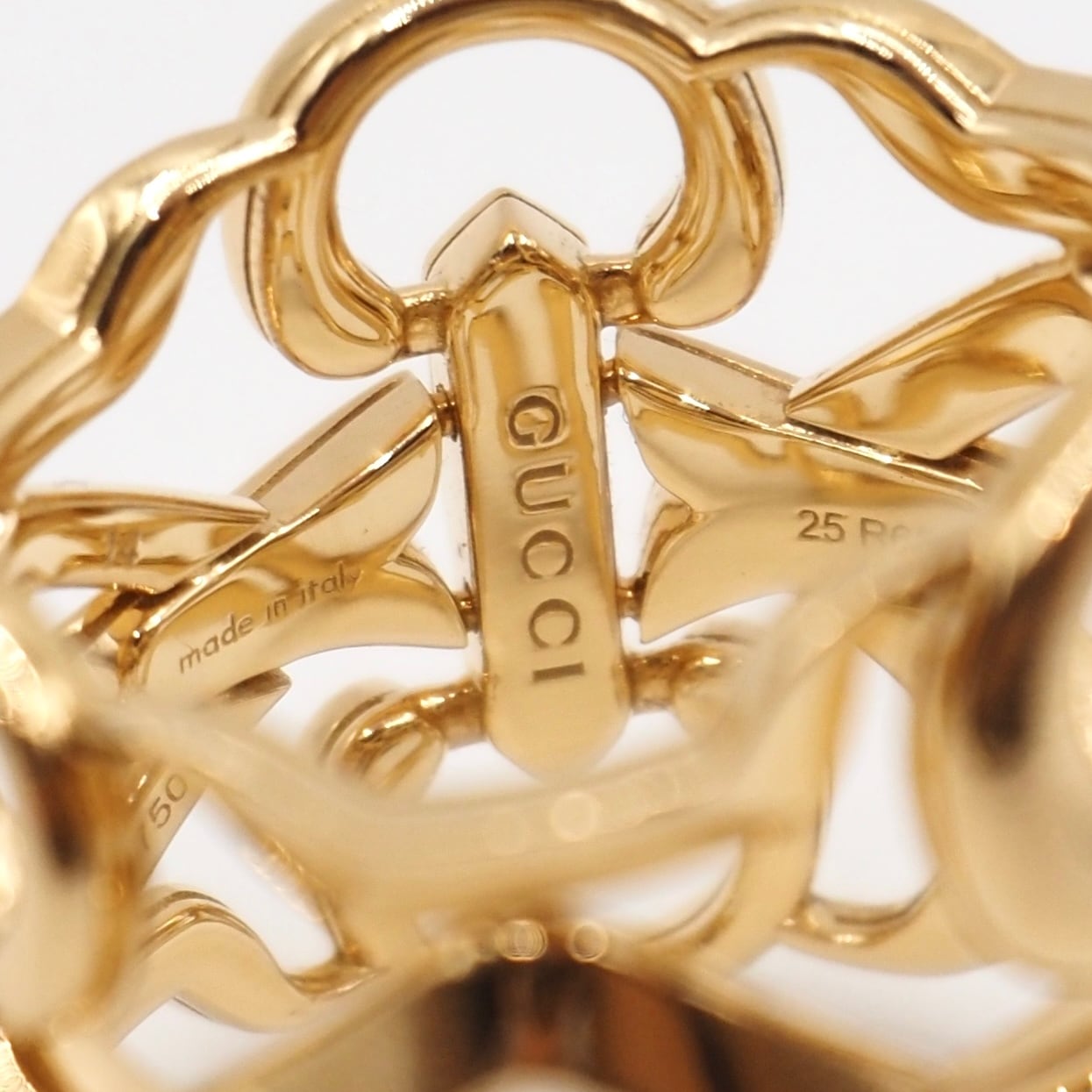 GUCCI 約14号 GUCCI ホースビット リング YG K18 ゴールド グッチ