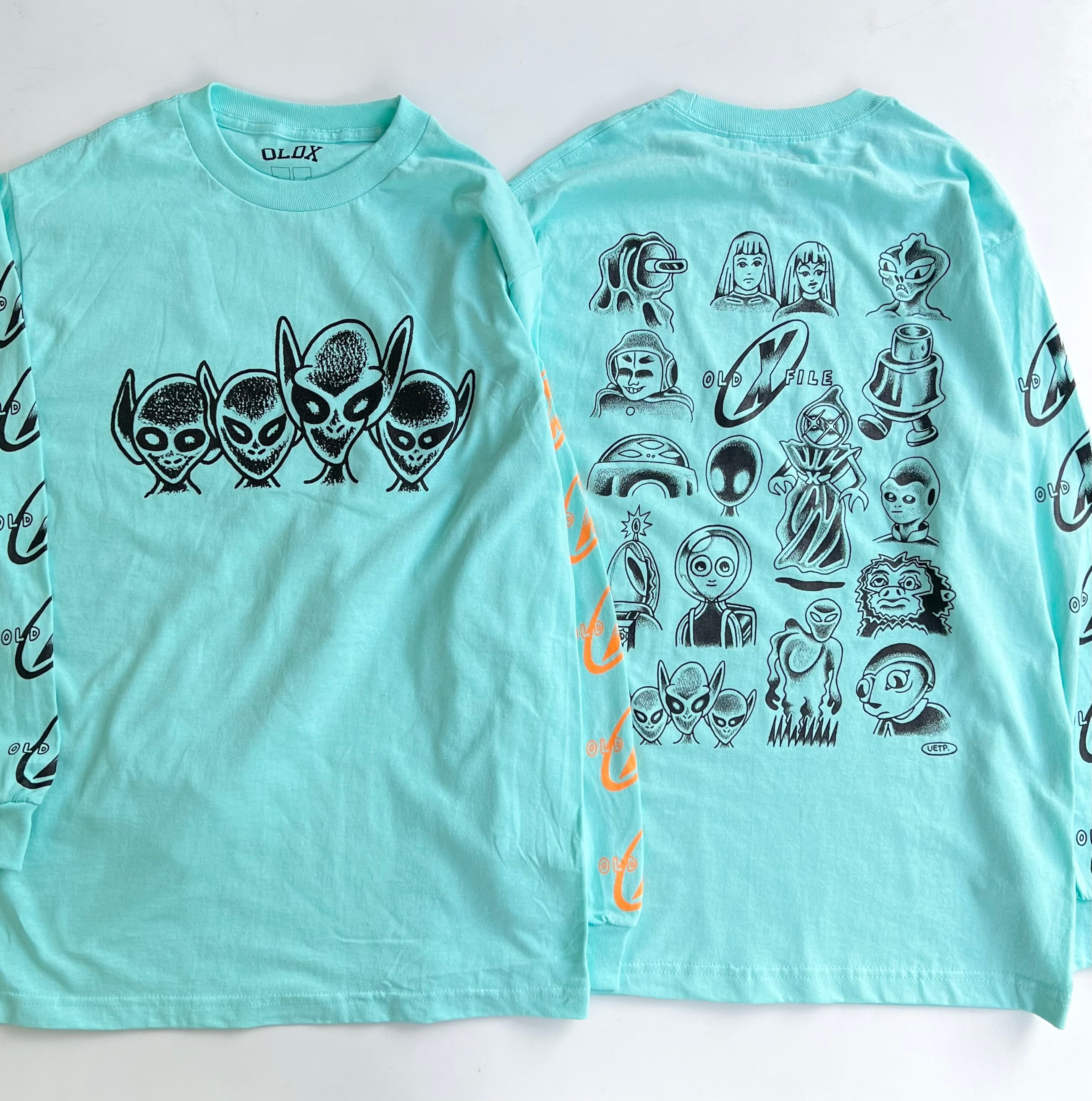 OLDXFILE longsleeve T-shirts (artwork by UE)MINT BLUE | OLDX