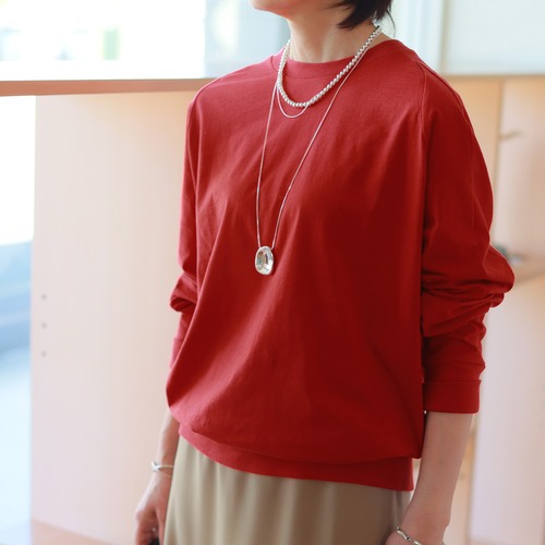 Munich (ミューニック)　スラブ調コットンジャージー 　ドルマンスリーブTee