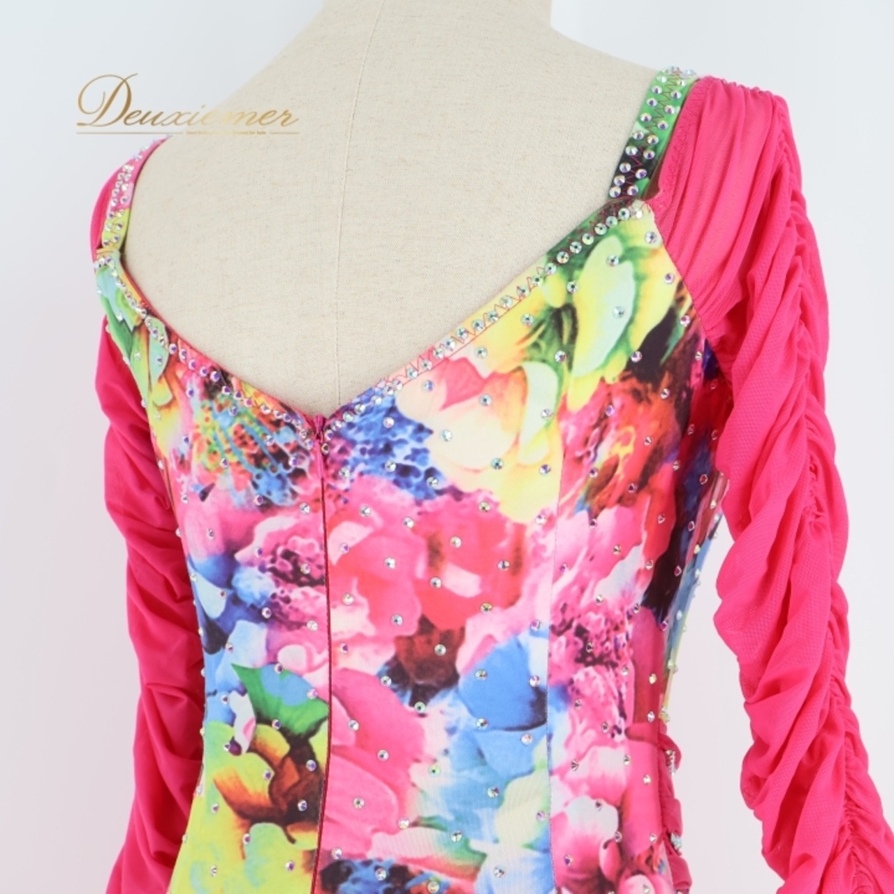 社交ダンス 衣装 スタンダードドレス スタンダード ドレス ワンピース ピンク 花柄 ベロア 伸縮 デモ 競技 ダンス パーティ GRANT 発表会 ピンク系 デザイン おしゃれ 可愛い フォーマル ダンスウェア ステージ衣装 発表会用 舞台衣装 コスチューム 競技会用