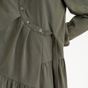 button curve shirt one-piece　J00208