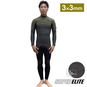 JJP25523  3mm × 3mm セミドライ ロングチェストジップ SUPER ELITE メンズ レディース