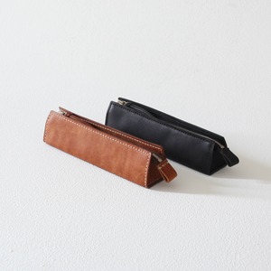 Dove & Olive｜ファスナーペンケース S 手縫い  Camel / Black