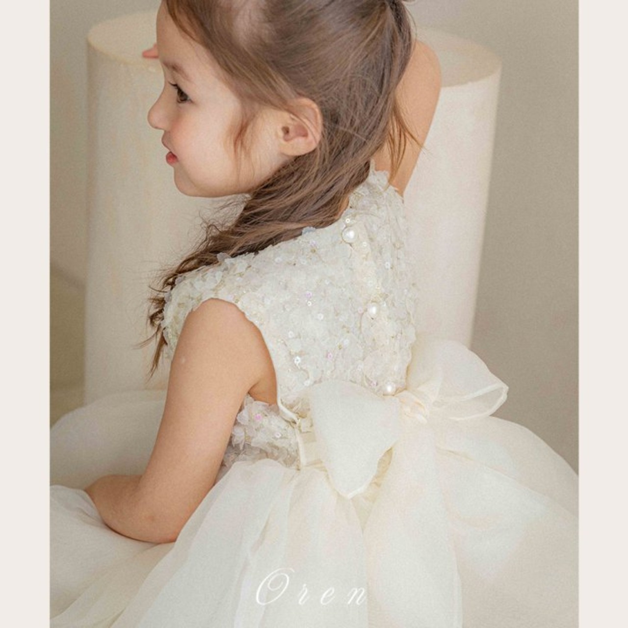 [Oren] Flower Rosé Dress / [오렌] 플라워로제원피스