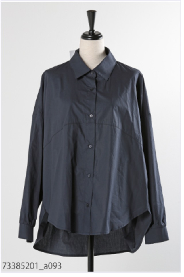 733-85201   コーマコットン　バックテープブラウス