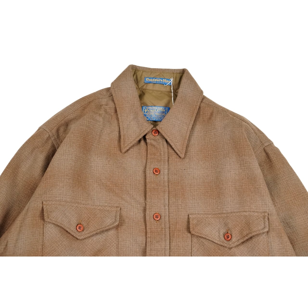 70s PENDLETON ペンドルトン（Outdoorsman）ウールシャツ（表記L・実寸