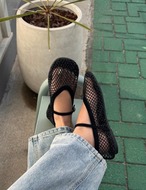 【新作5％OFF・3日間】Beaded -Mesh Flat Shoes_3colors