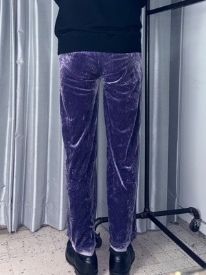 purple velvet easy pants