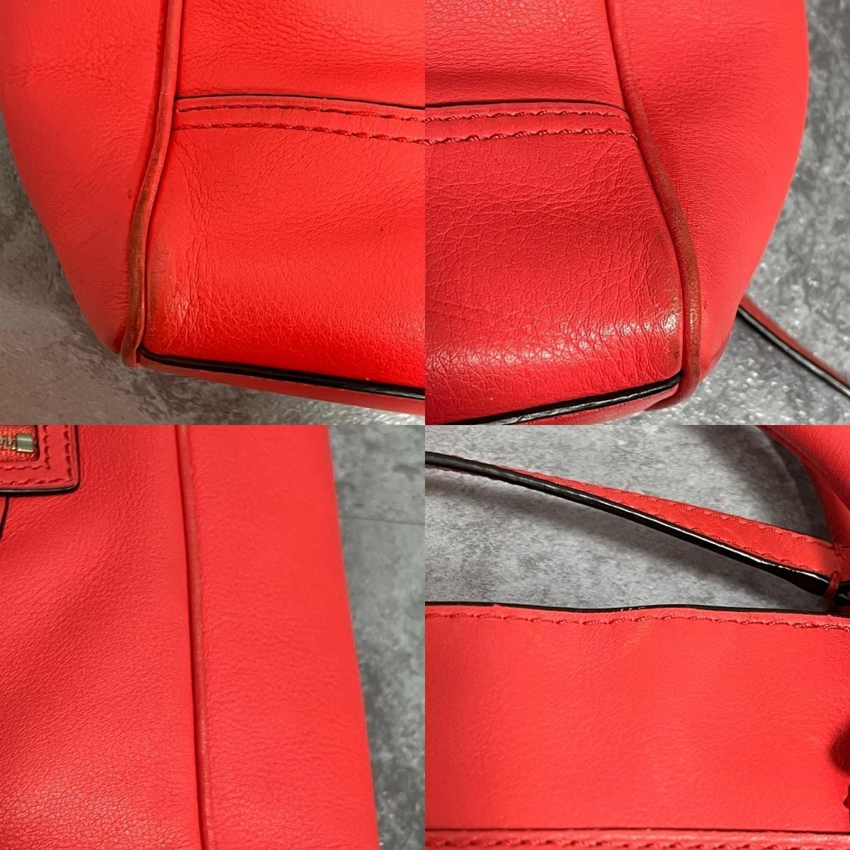 COACH】コーチ 無地ハンドバッグ レザー 2WAYショルダーバッグ レザー