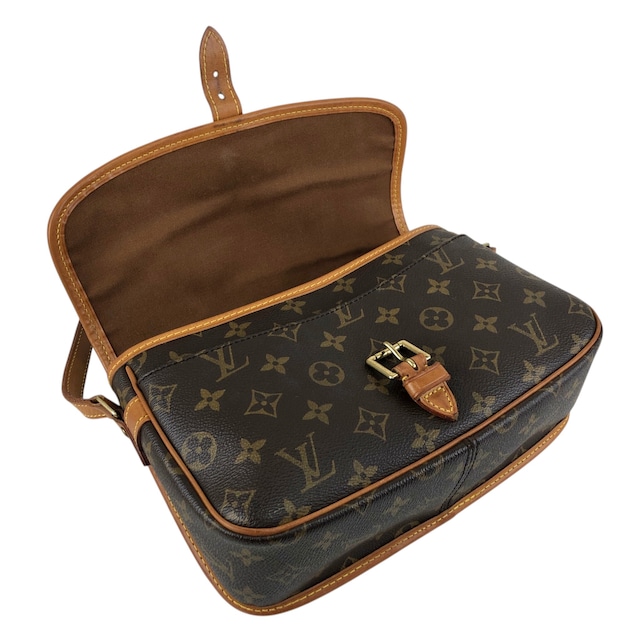 LOUIS VUITTON ルイヴィトン ソローニュ モノグラム ショルダーバッグ ブラウン フロントバックル レザー vintage ヴィンテージ オールド ijy8tn