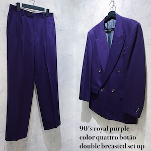 90's royal purple color quattro botão double breasted set up