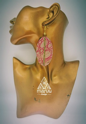 Pink Crocodile Leather Earrings