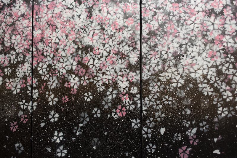 Sakura / 夜桜をテーマにした現代アート作品 3連キャンバス 絵画販売