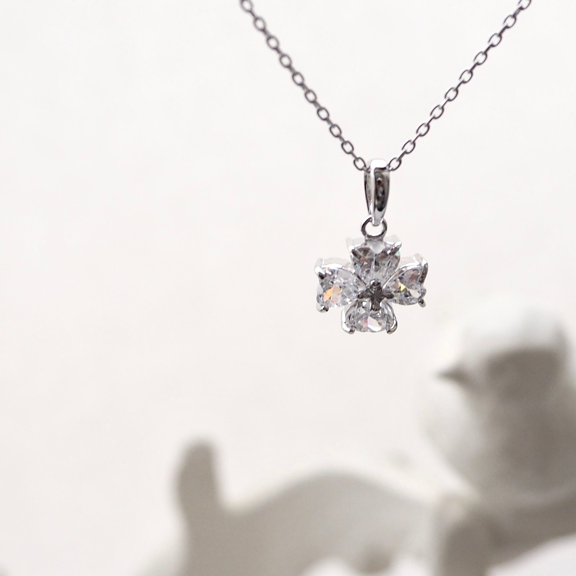 clover cross happiness necklace✴︎ silver925 四葉のクローバーの