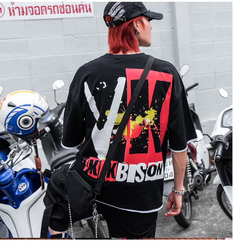 全2色 Tシャツ カットソー プリント カジュアル ストリート 