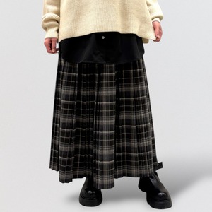 KELEN 【CHEDI CHECK】RANDOM PLEATS SKIRT