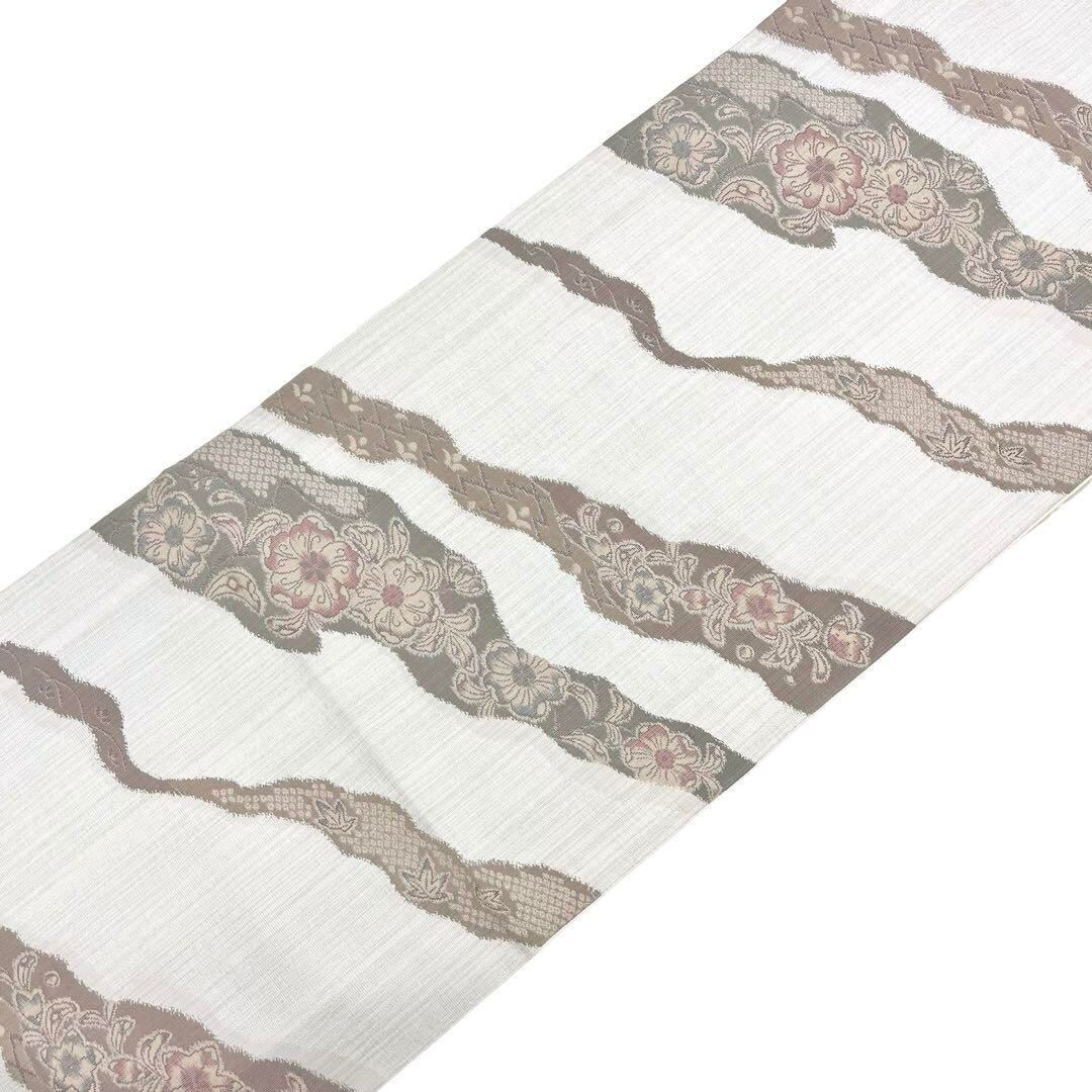 ☆ 袋帯 本場泥染本袋 白泥大島好み 西陣織 認定書付 辻が花 O-4214 ☆ 袋帯 本場泥染本袋 白泥大島好み 西陣織 認定書付 辻が花 O-