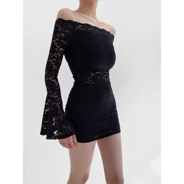 off-shoulder lace one-piece la2450