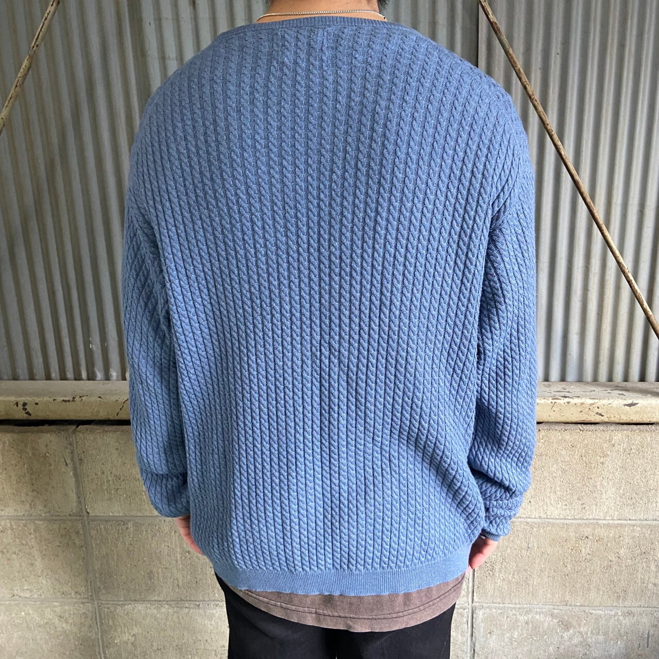 PENDLETON ペンドルトン 無地 Vネック ケーブルニット コットンニット 