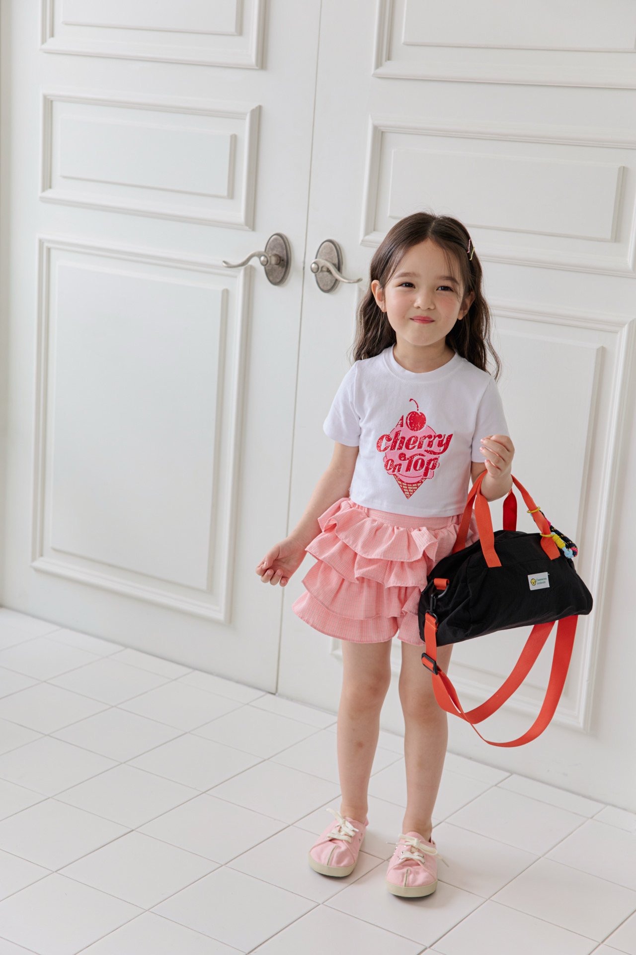 [DOREDORE] 4-tiered tiered skirt Pants (Check) / [도레도레] 4단캉캉치마바지(체크)