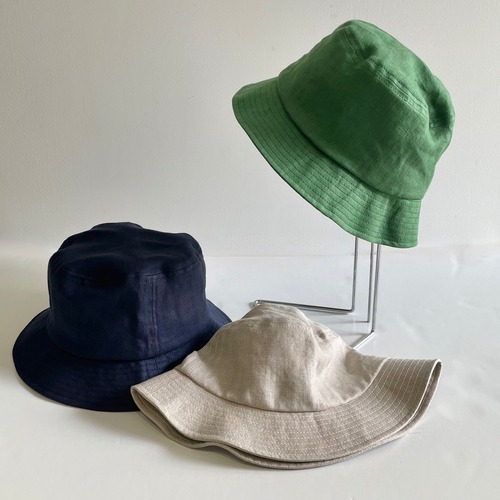 G120054《cableami》Linen Herringbone BUCKET HAT