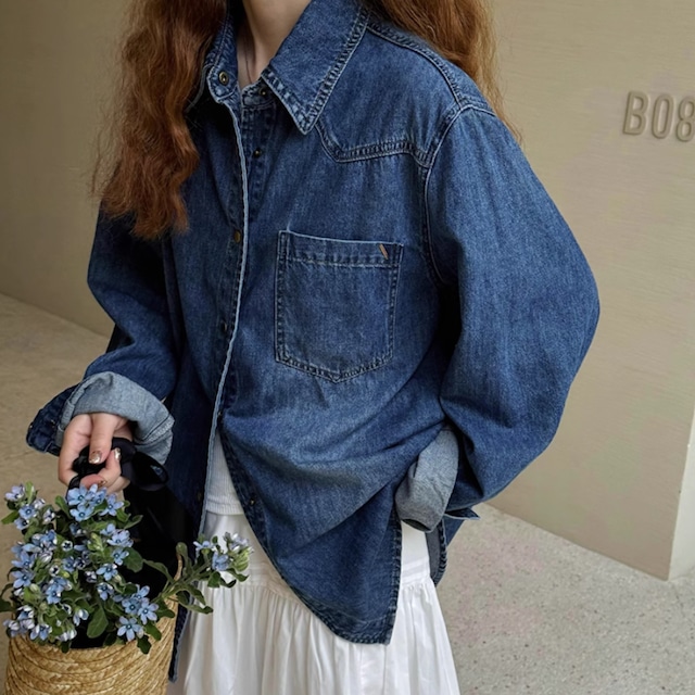 oversized denim shirt　2litr03171