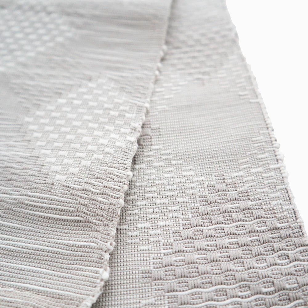 半巾帯 en coton「格子菱（こうしびし）」 snow gray | OLN web shop