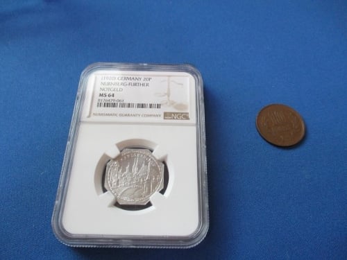 ドイツ ニュルンベルク都市景観 20ペニヒ硬貨☆1920年／未使用