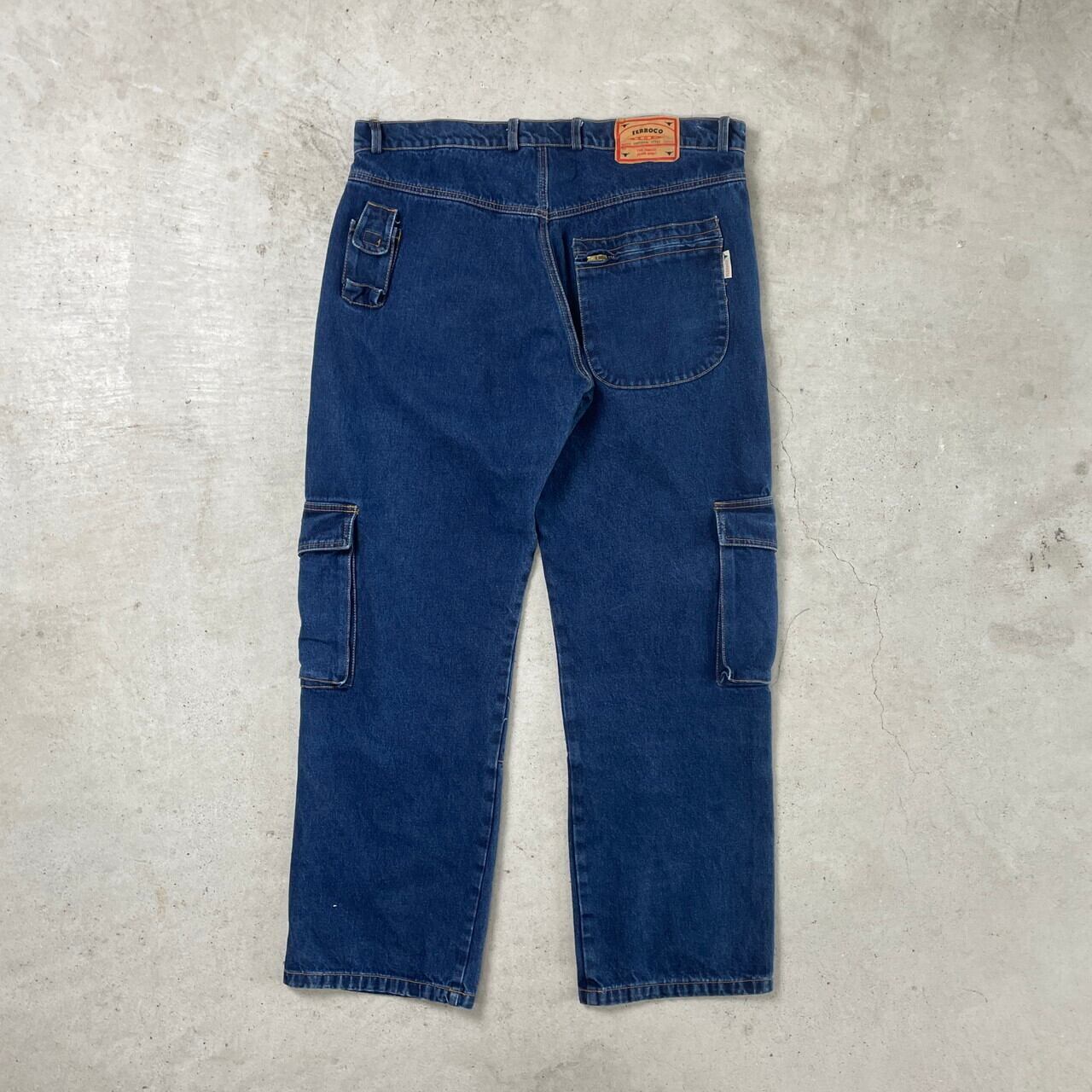 FERROCO ユーロ デニムカーゴパンツ 多ポケット メンズW36相当 古着 