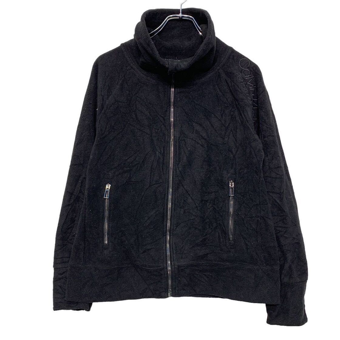 Calvin Klein フリース ジャケット S ブラック カルバンクライン 古着 
