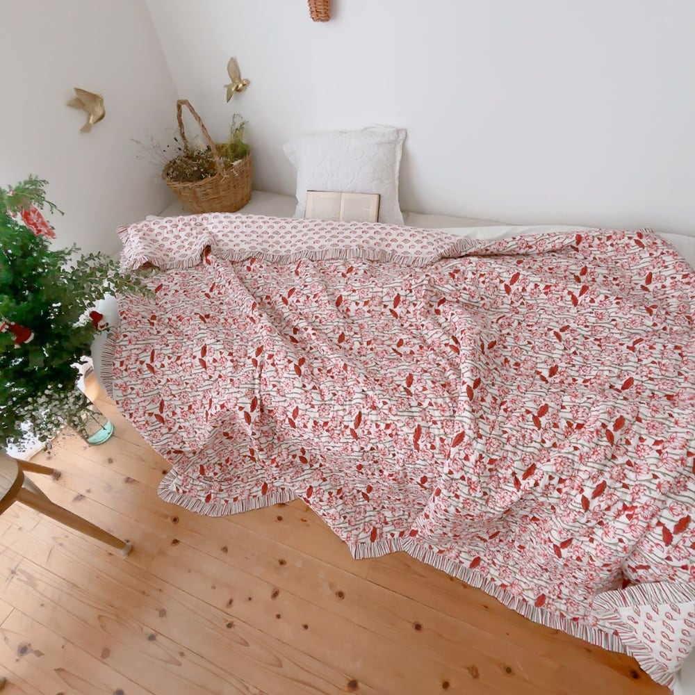 M】kaze no tabi ブロックプリントキルト カンタキルト | ブロック