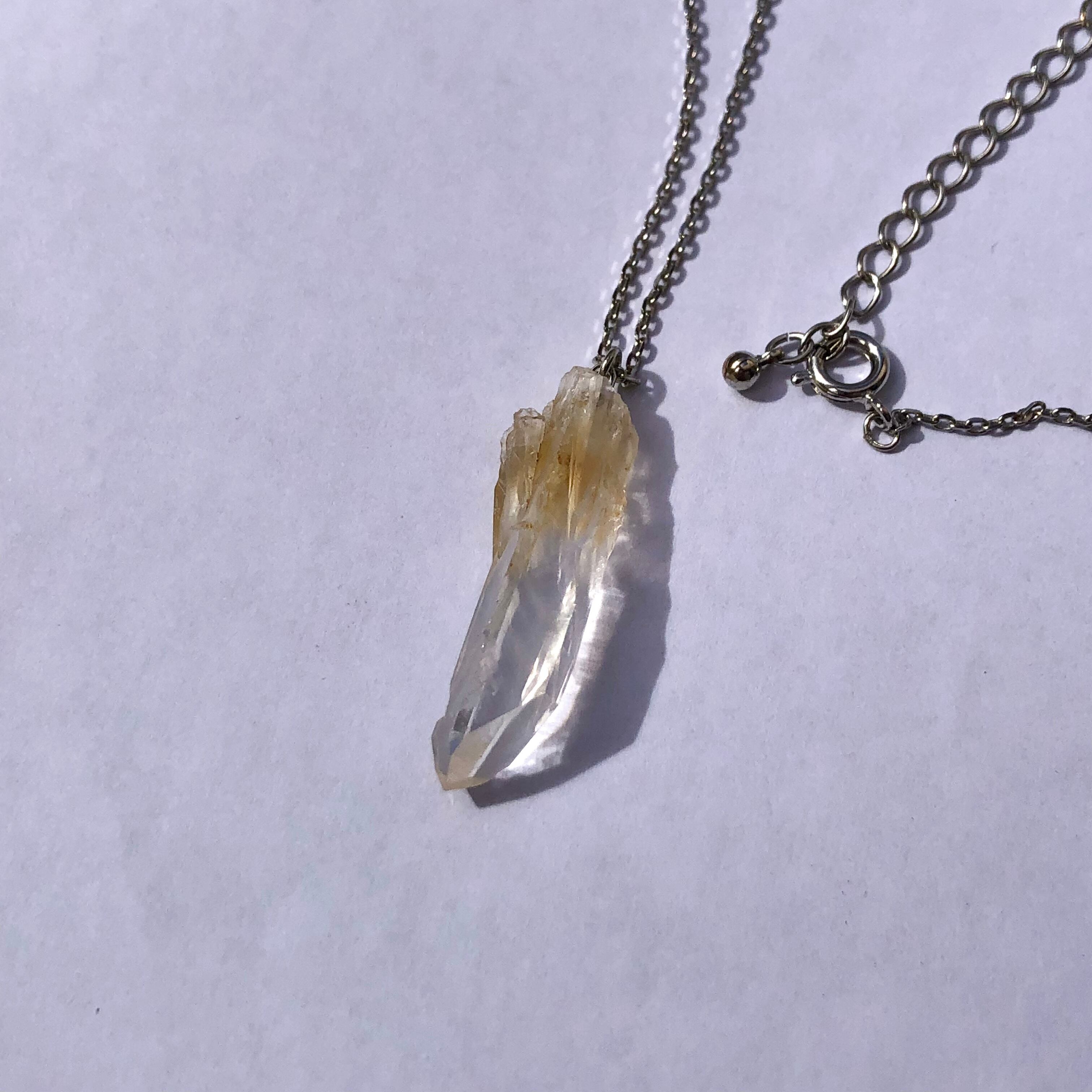 水晶 原石ネックレス 一点もの 鉱物 天然石 ハンドメイド アクセサリー