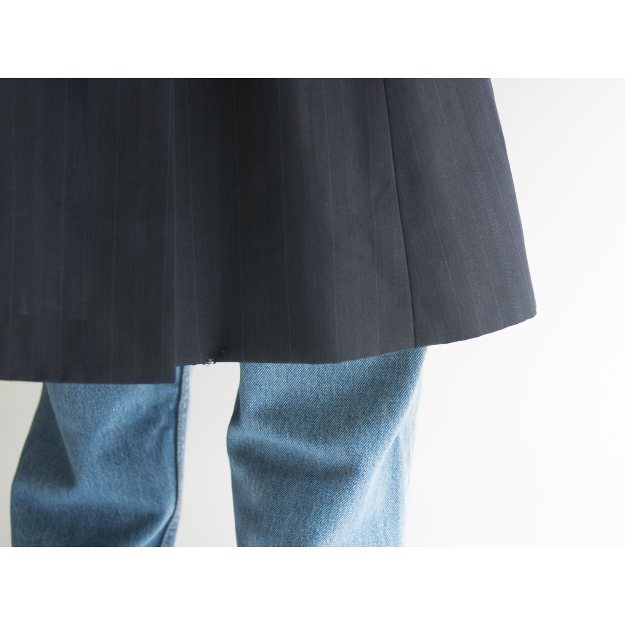【MARCO TAGLIAFERRI】Made in Italy stripe double-breasted long jacket（マルコタリアフェリ イタリア製ストライプダブルジャケット）3d