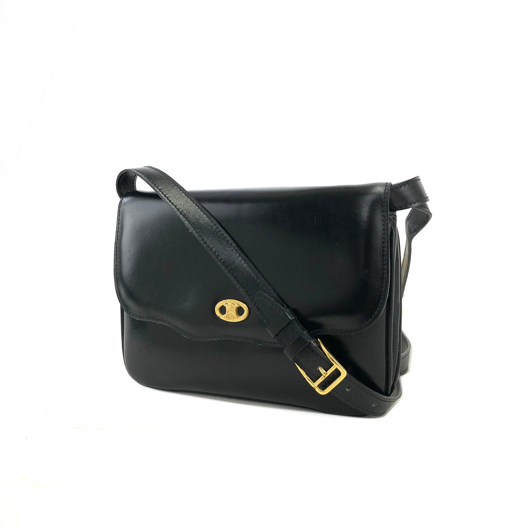 CELINE セリーヌ ブラゾン レザー クロスボディ ショルダーバッグ
