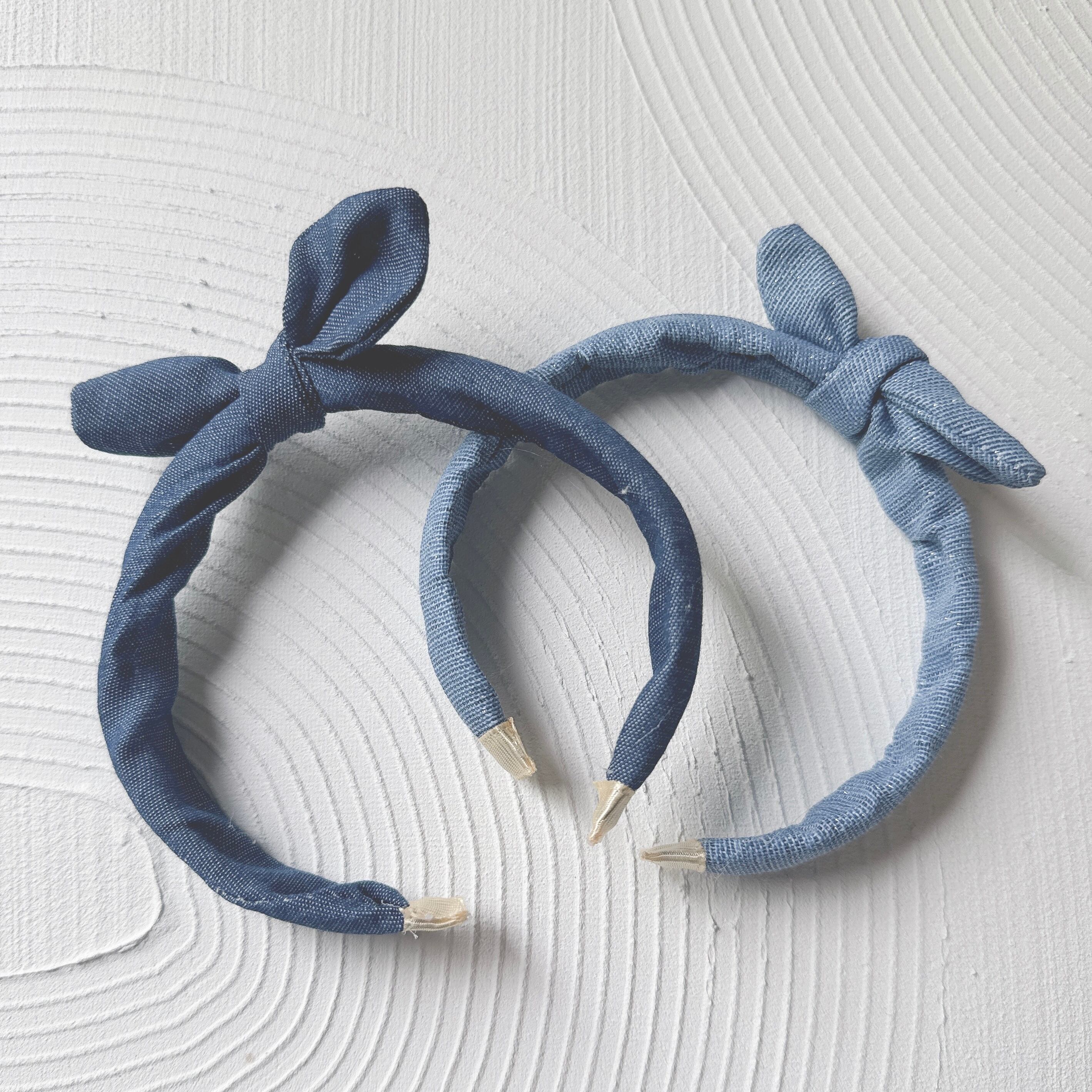 デニム小さめおリボン撮影用カチューシャ