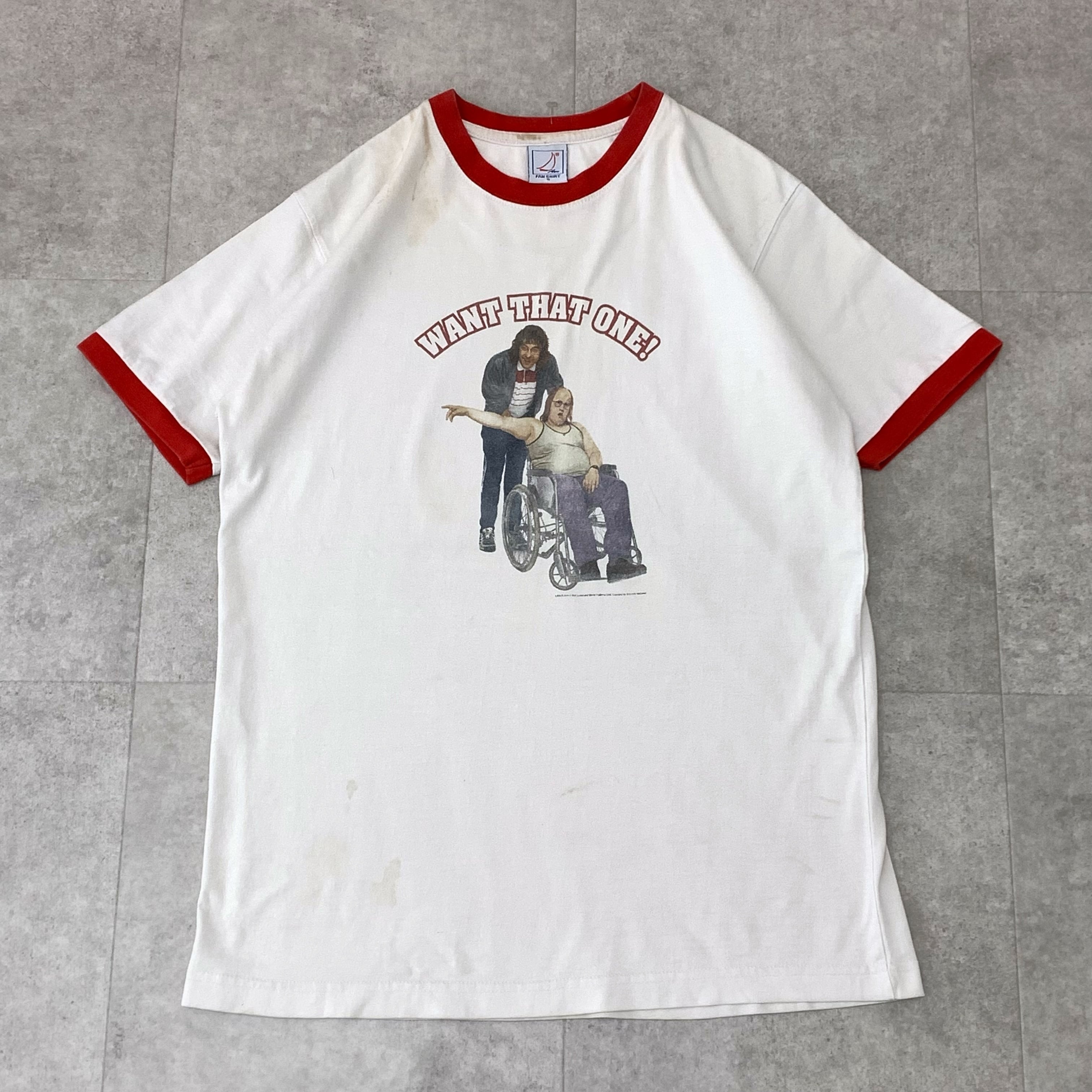 誠実】 企業 リンガーTシャツ vintage古着 90s 80s ロゴ 白 赤 Tシャツ