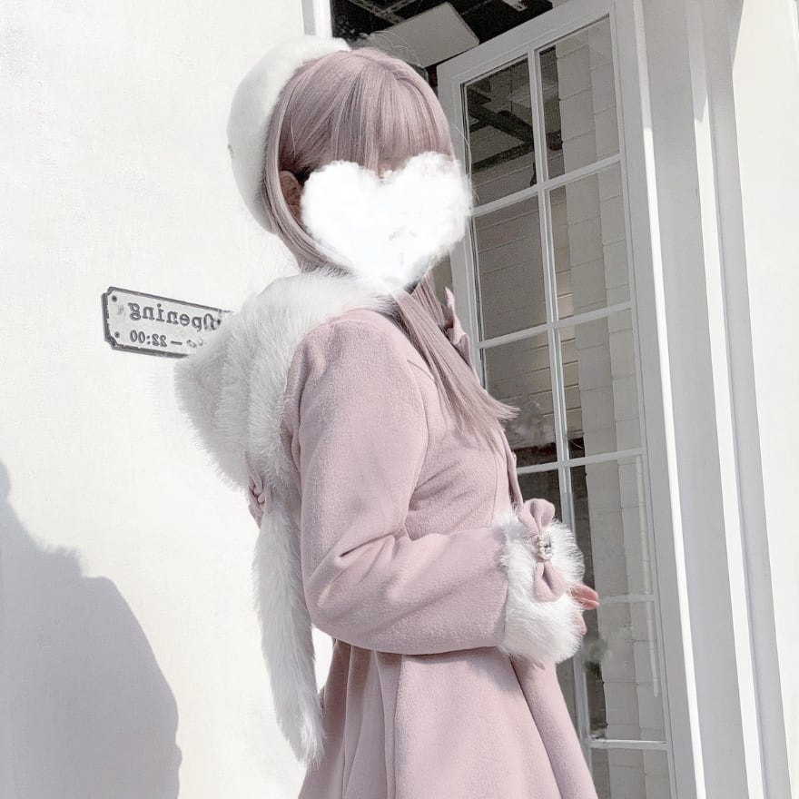 量産型 ゆめかわいい うさぎ耳コート ふんわり フェイクファー