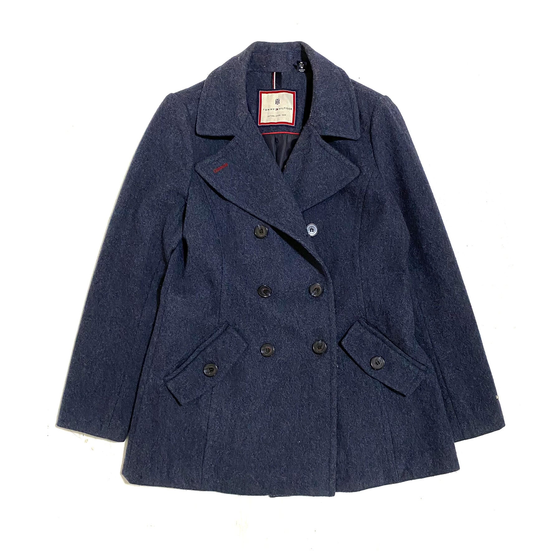 レディースL TOMMY HILFIGER トミーヒルフィガー ネイビーグレー