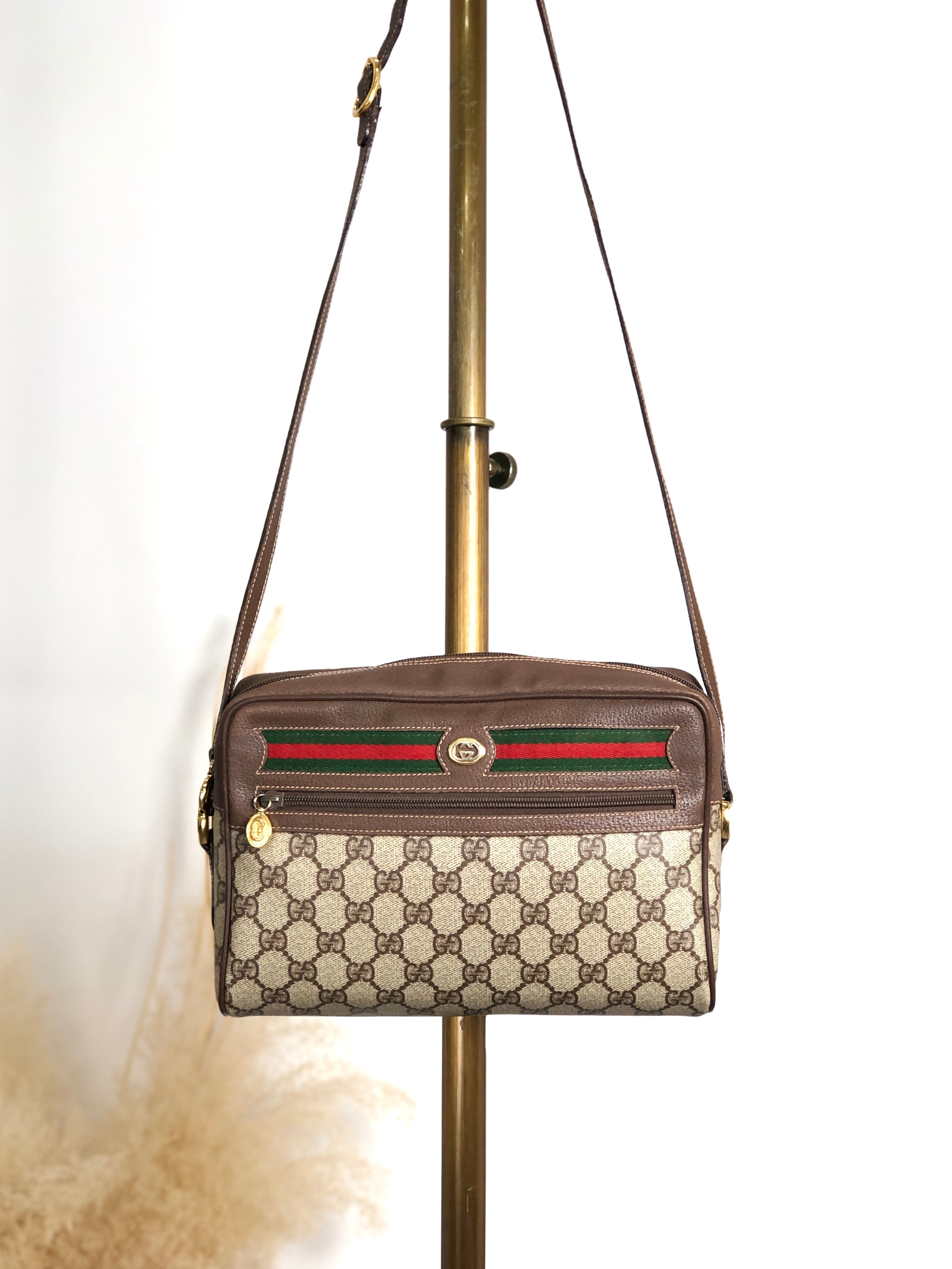 GUCCI グッチ シェリーライン GGモチーフ スエード×レザー クラッチ