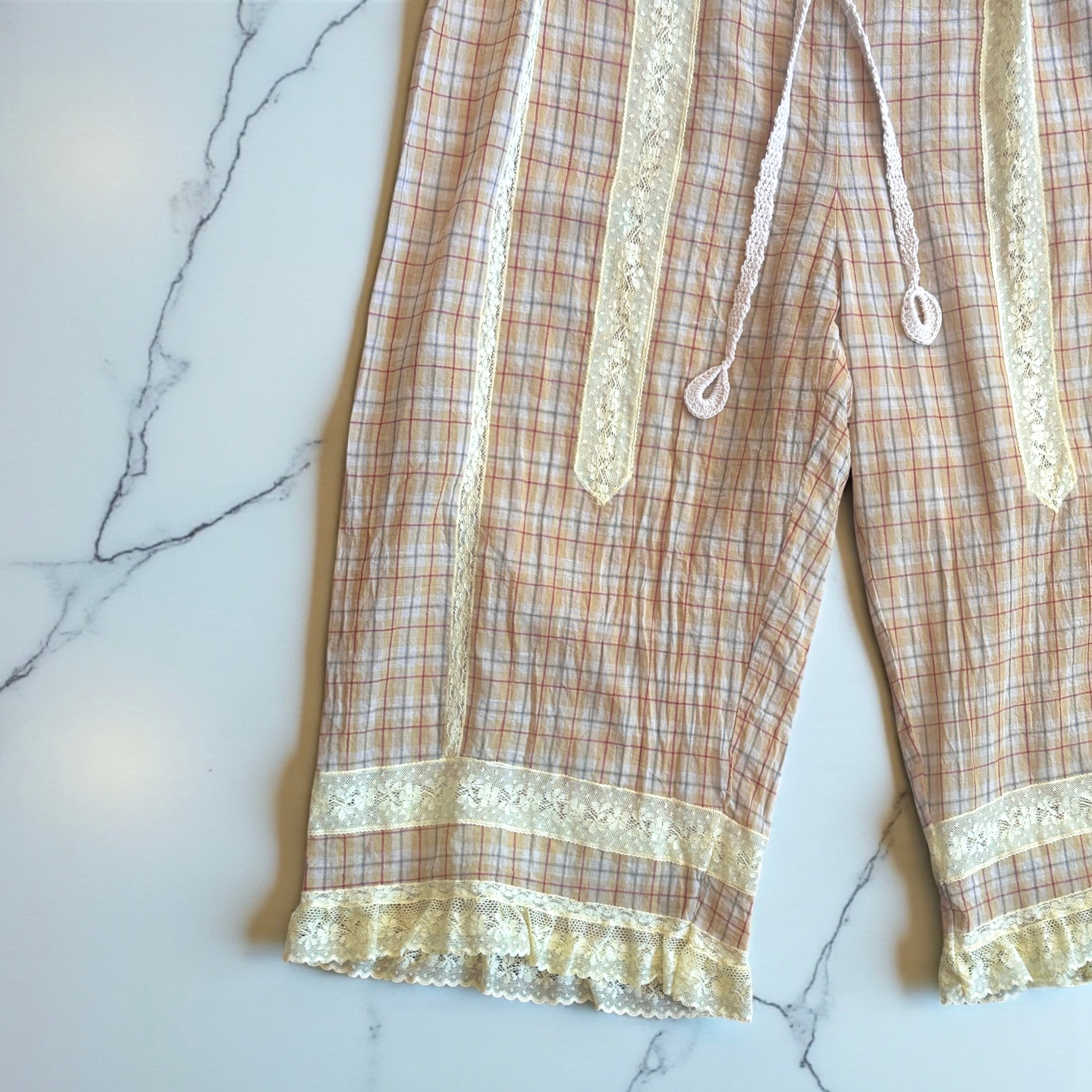FUMIKA_UCHIDA  [PLAID VOILE CROPPED PANTS]