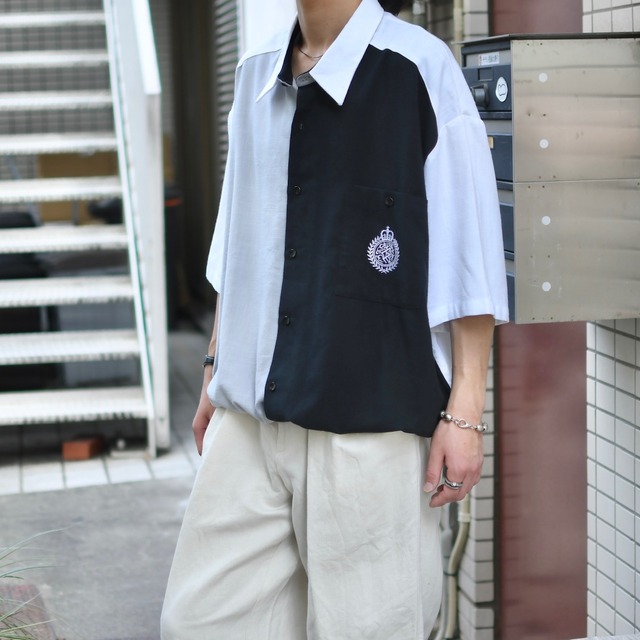 Alan Stuart switching design pullover shirt